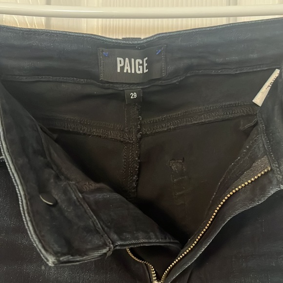 Paige Hoxton Ultra Skinny High Rise in Destructed Black Lava 29 - Picture 10 of 14